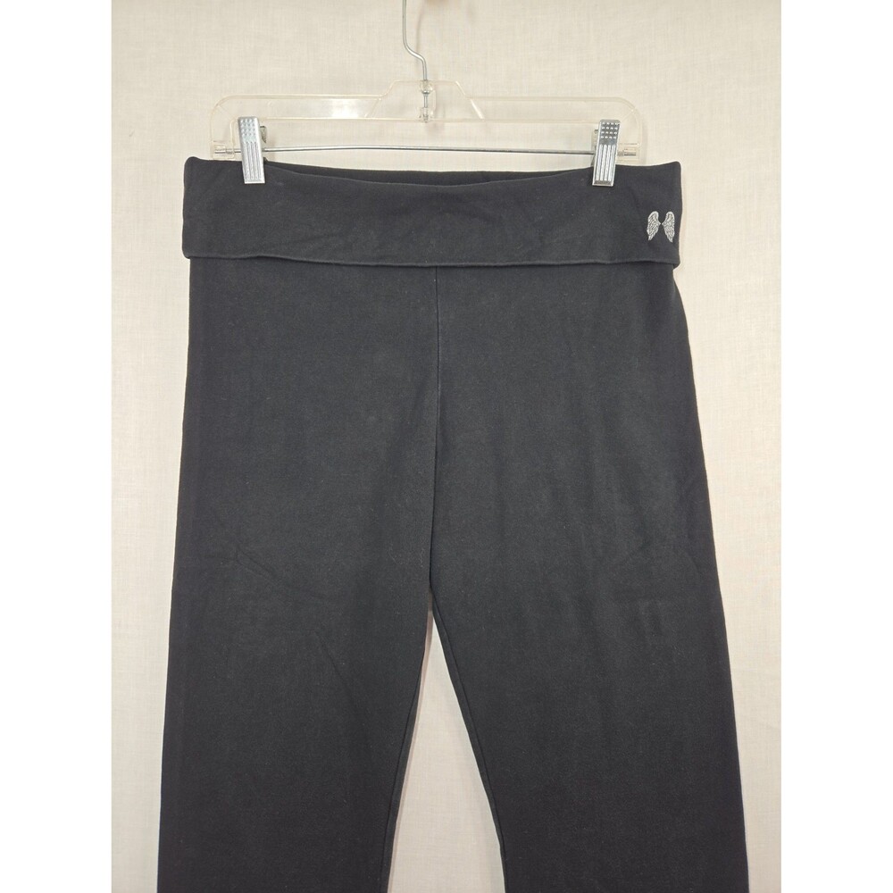 Victoria's Secret Angel Foldover Black & Rose Gold Foil Yoga Pants Large SHORT - Picture 4 of 8